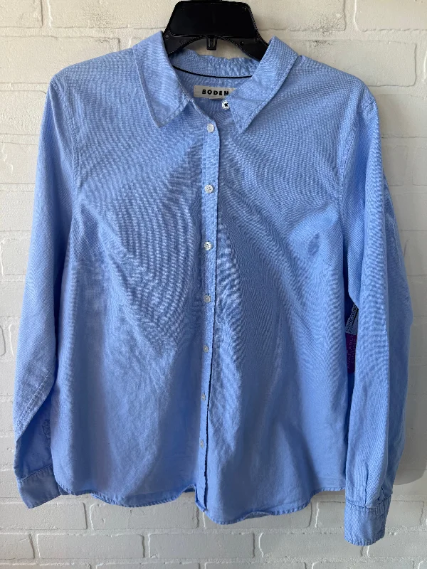 women's tops made from cottonTop Long Sleeve By Boden In Blue, Size: L