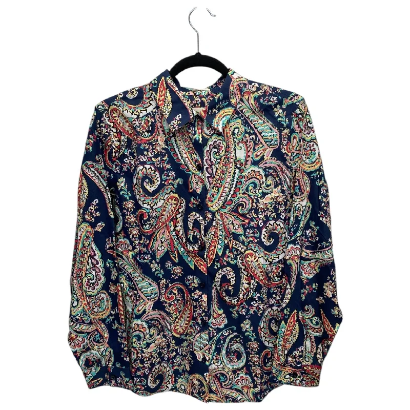 women's tops for those who love to dress up their casual looks with stylish topsTop Long Sleeve By Chicos In Paisley Print, Size: S