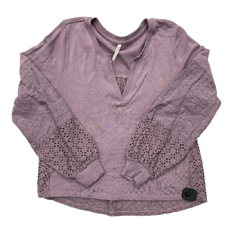 women's tops for those who want to wear pieces that are both functional and fashionableTop Long Sleeve By Anthropologie In Purple, Size: M