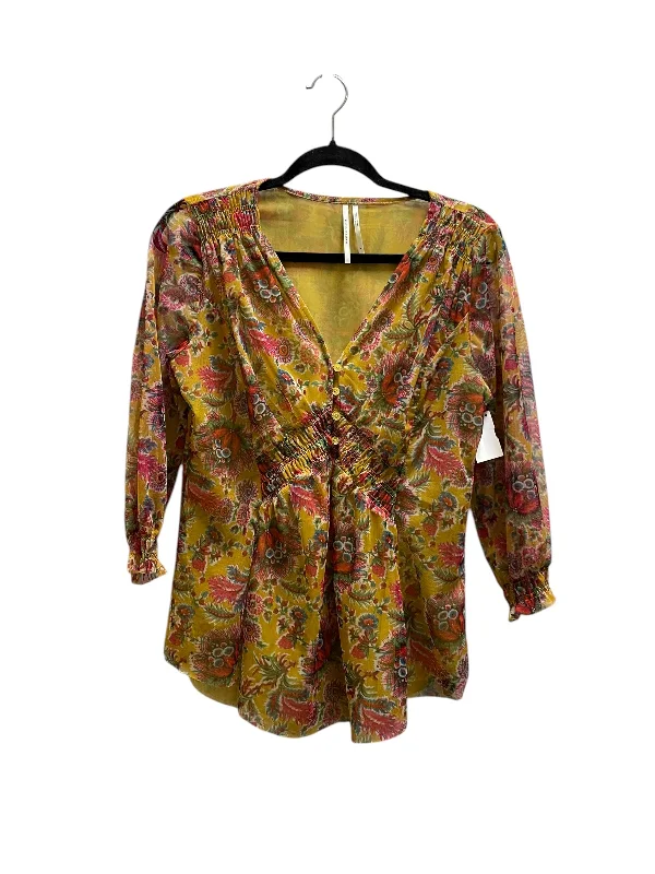 women's tops for boho-chic stylesTop Long Sleeve By Anthropologie In Yellow, Size: S