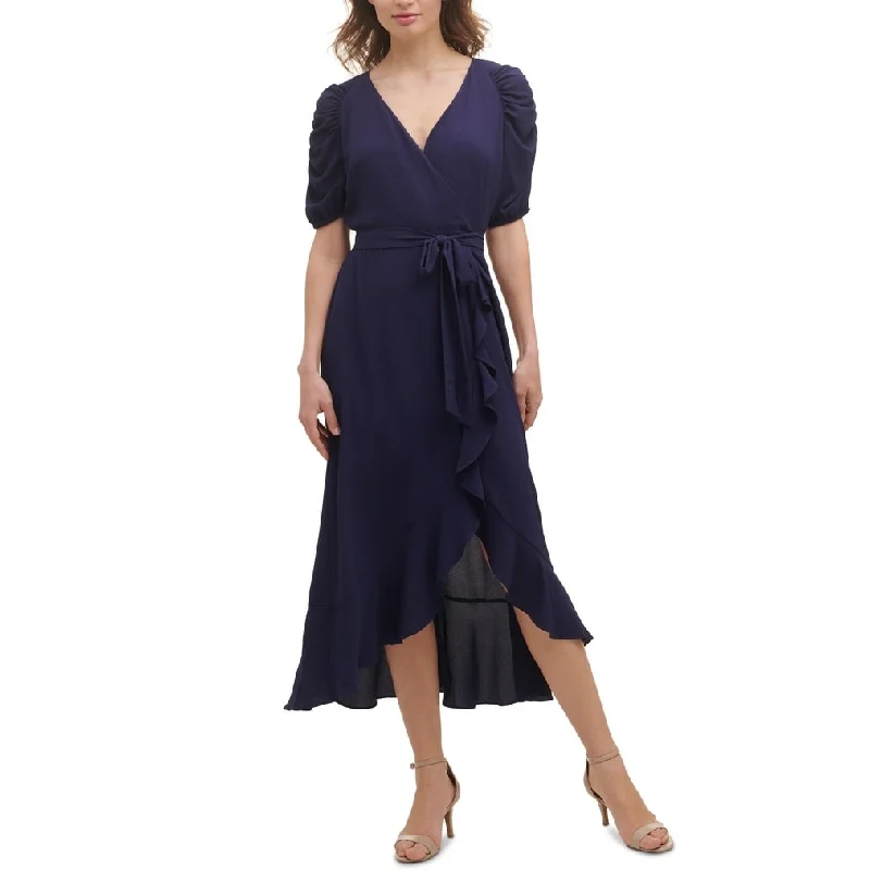 Elegant DressKensie Women's Ruffled Midi Dress Blue Size 4