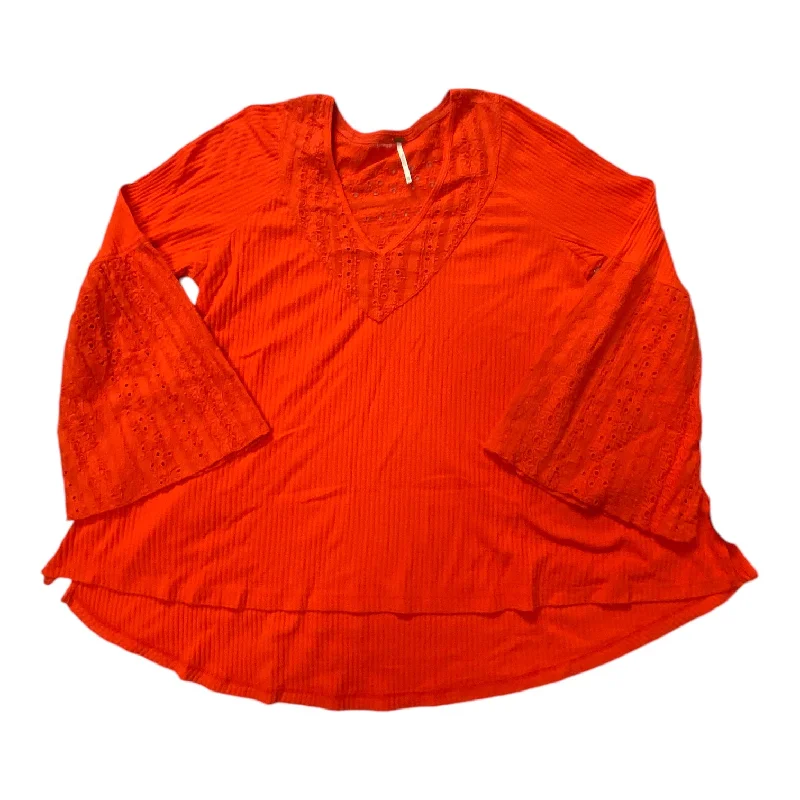 women's tops for picnics in the parkTop Long Sleeve By Free People In Coral, Size: Xs