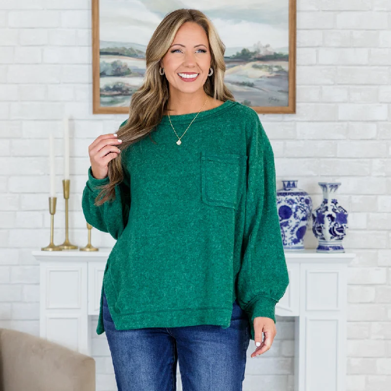 women's tops for layeringI'm Here For It Top, Dark Green