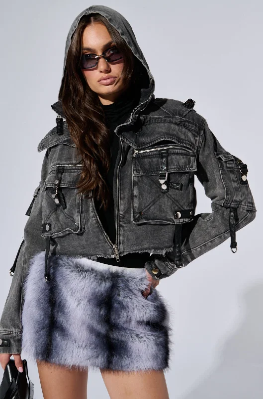 women's coats for those who love to experiment with fashionSCORPIO CARGO DENIM JACKET