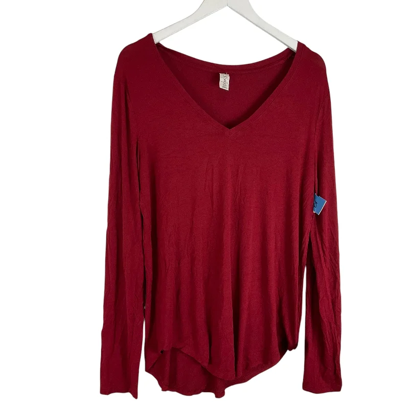 women's tops for everyday eleganceTop Long Sleeve By Luxe In Red, Size: Xl