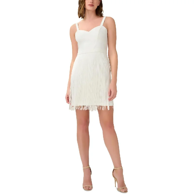 women's solid color dressesAidan by Aidan Mattox Womens Crepe Mini Cocktail And Party Dress