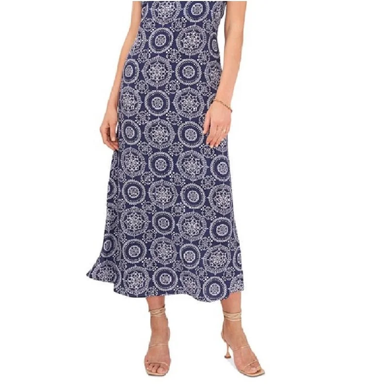 women's boho dressesVince Camuto Women's Printed Sleeveless Midi Dress Blue Size X-Small