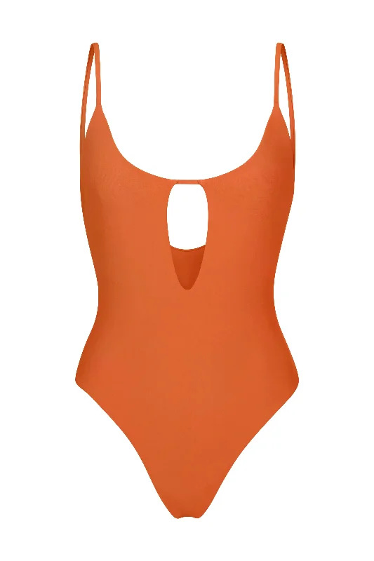 Bow-Accented Female SwimwearKeyhole One-Piece