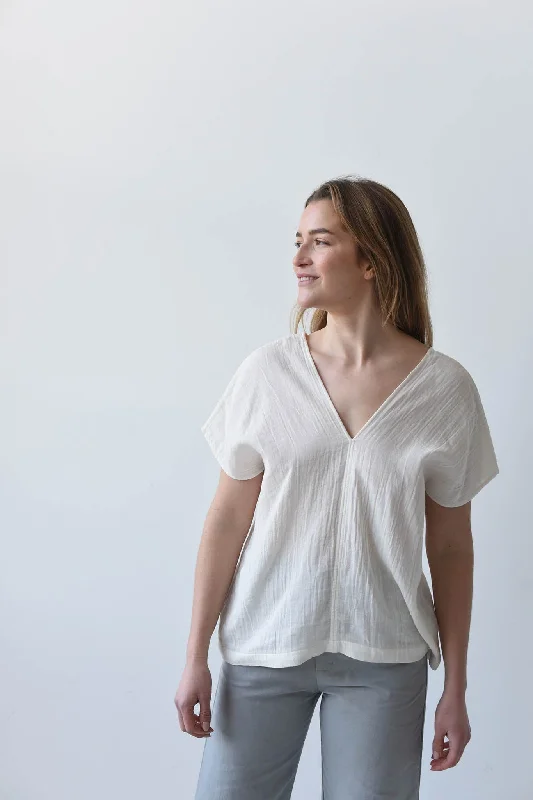 women's tops for cocktail partiesM.PATMOS Merrick Top - Ivory