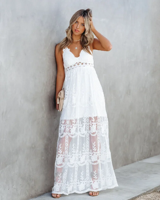 Cut-Out DressInvite Tranquility Lace Maxi Dress - Ivory - FINAL SALE