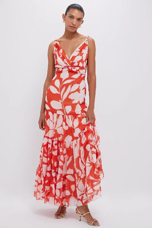 women's chiffon dressesOrange Namorar Maxi Dress