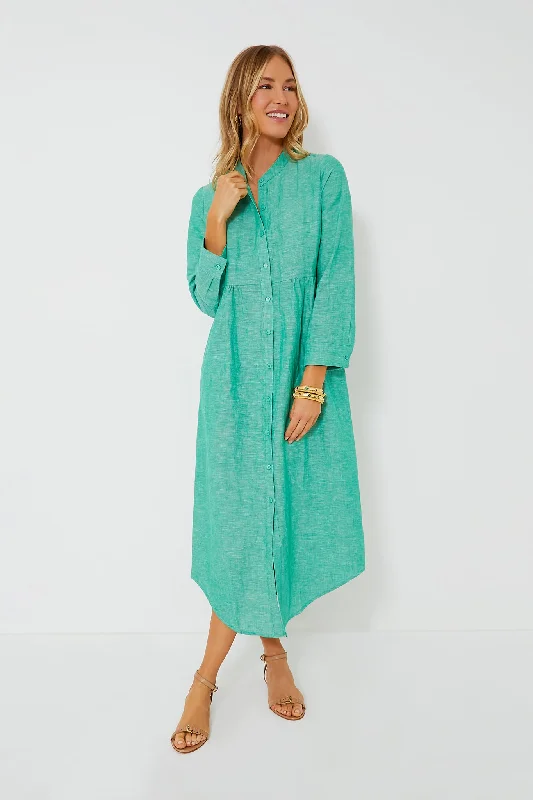 women's pastel dressesSea Green Linen Lydell Maxi Dress