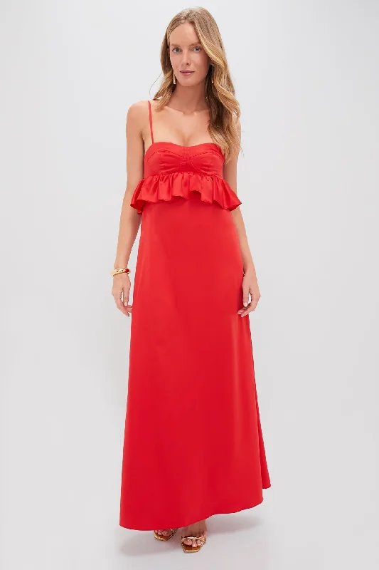 Wrap DressRed Silk Scarlet Maxi Dress