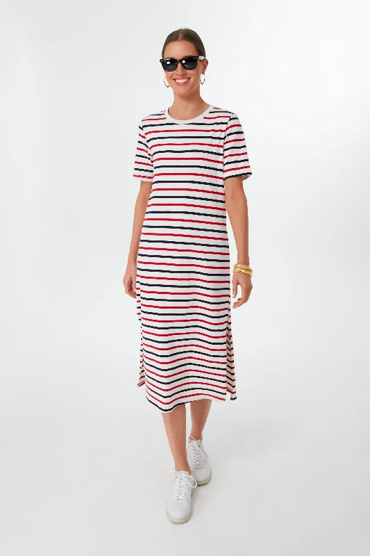 Statement DressAmericana Stripe Short Sleeve Gio Maxi Dress