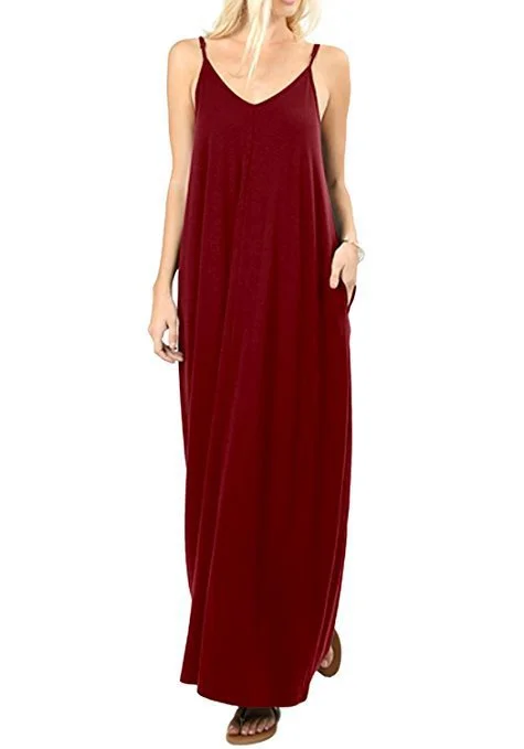 women's bodycon dressesOlivian Pocketed Maxi Dress - Orchid