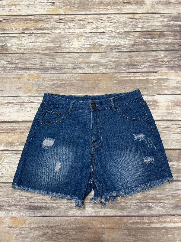 women's velvet shortsBlue Denim Shorts Cmf, Size Xl