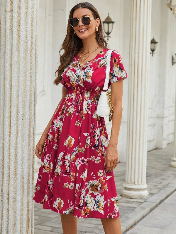 Zip-Up DressDynamite Floral Tiered Maxi Dress