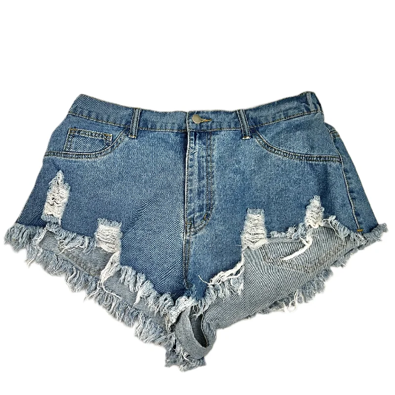 women's floral shortsBlue Denim Shorts By Shein, Size: 1x