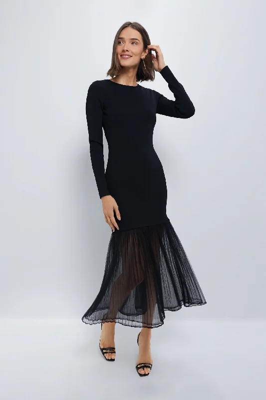 Solid Color DressBlack Knit Gwendolyn Maxi Dress