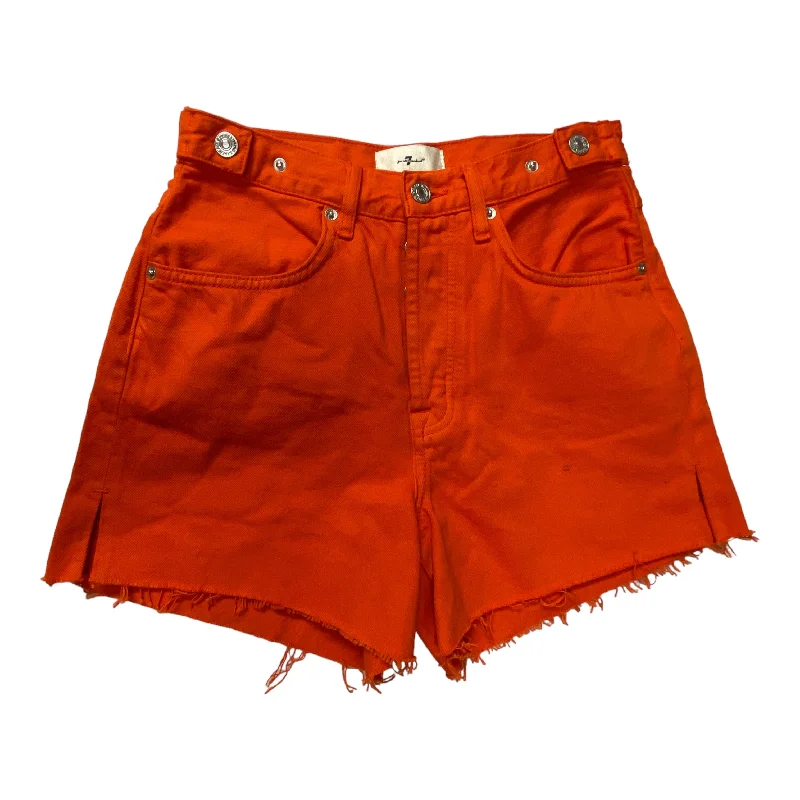 women's cotton shortsOrange Shorts 7 For All Mankind, Size 2