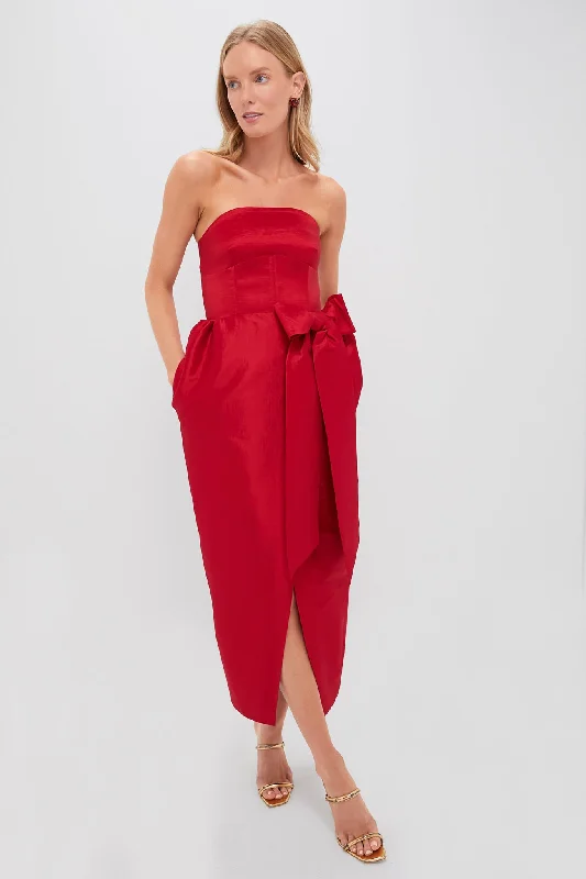 Shift DressRed Taffeta Ava Maxi Dress