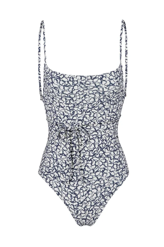 Sheer Female SwimwearK.M. Tie One-Piece in Infinity Floral Print