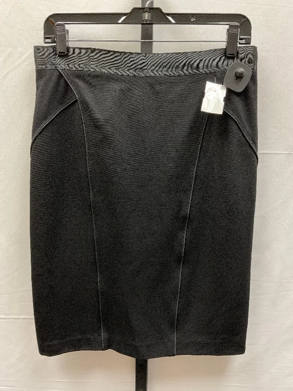 women's high-slit skirtsBlack Skirt Midi Kenar, Size 8