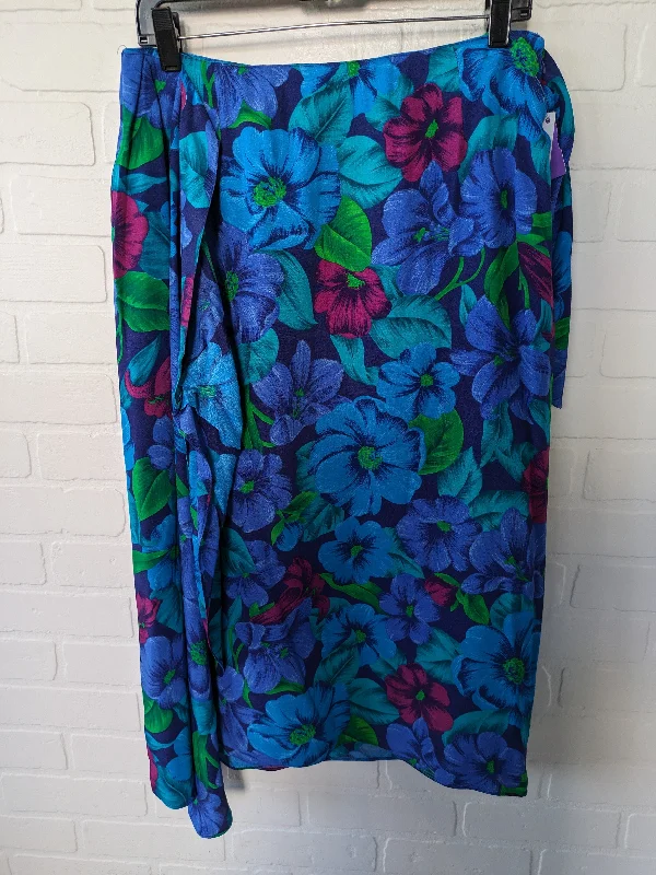 women's crochet maxi skirts for beach outingsBlue & Green Skirt Midi Liz Claiborne, Size 12