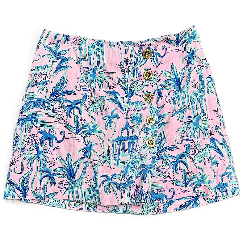 women's spring mini skirtsBlue & Pink Skirt Designer By Lilly Pulitzer, Size: Xs