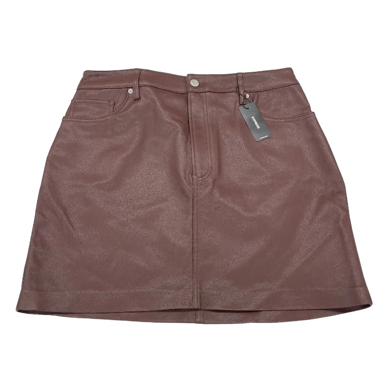 women's lace-up skirtsBrown Skirt Mini & Short Express, Size 12