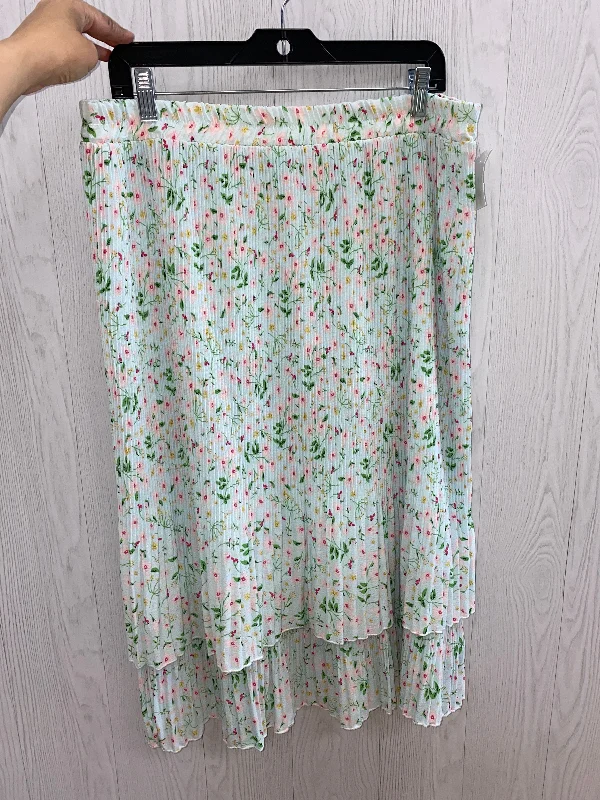 women's zip-up skirtsFlowered Skirt Midi Studio West, Size 1x