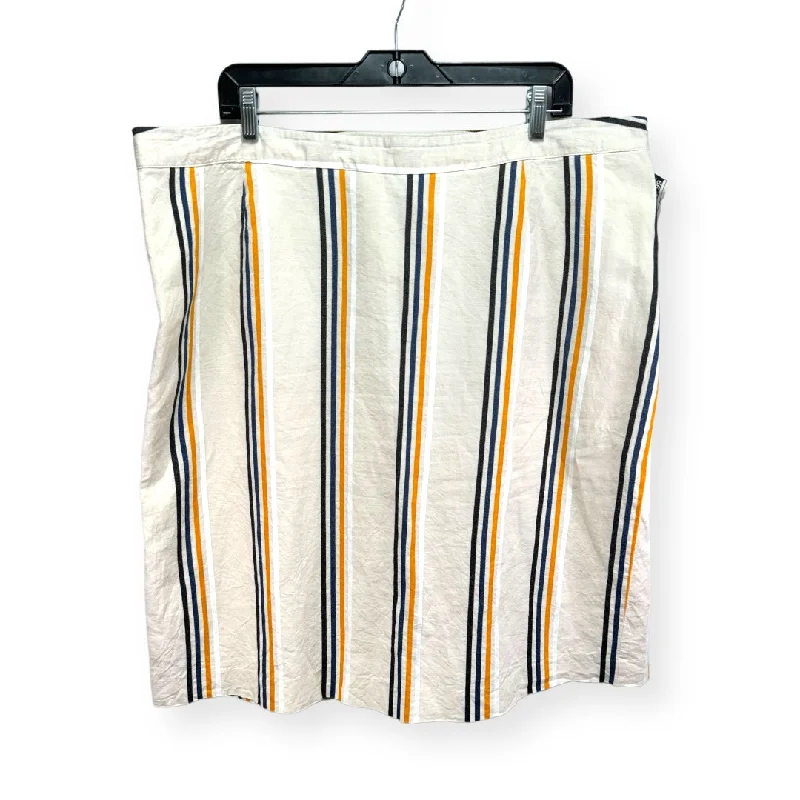 women's travel-friendly cocktail skirtsLinen Striped Pattern Skirt Midi Who What Wear, Size 18