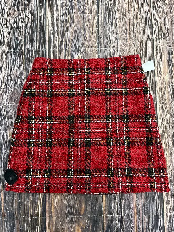 women's sustainable striped skirtsRed Skirt Mini & Short Loft, Size 4