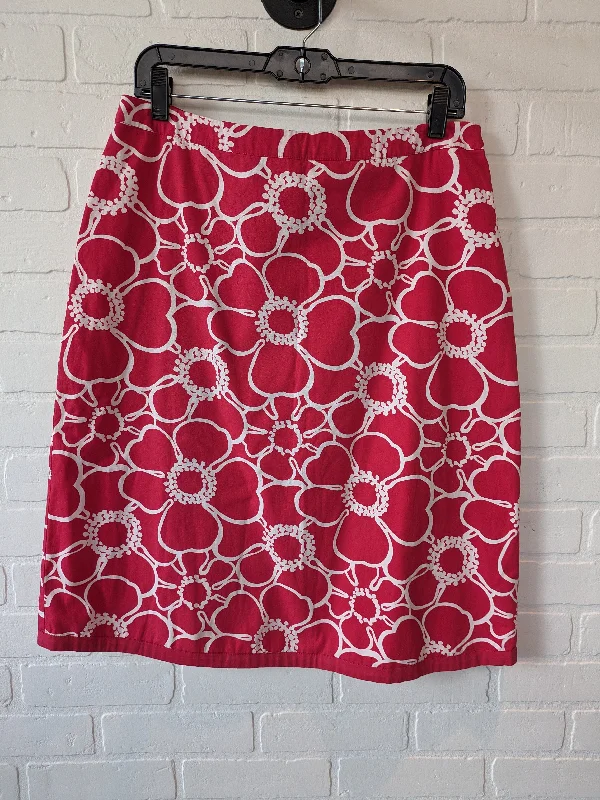 women's evening skirtsRed & White Skirt Midi Boden, Size 10tall