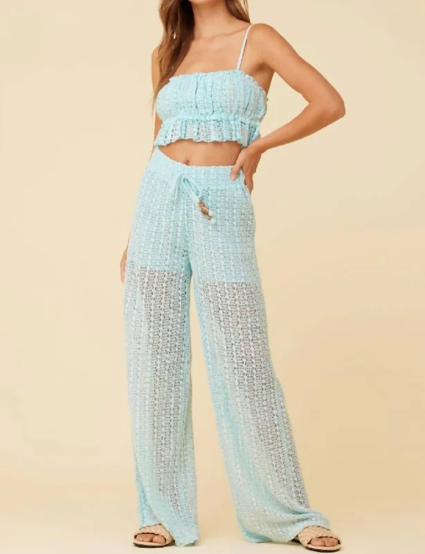 women's wool pantsCrochet Pants In Blue