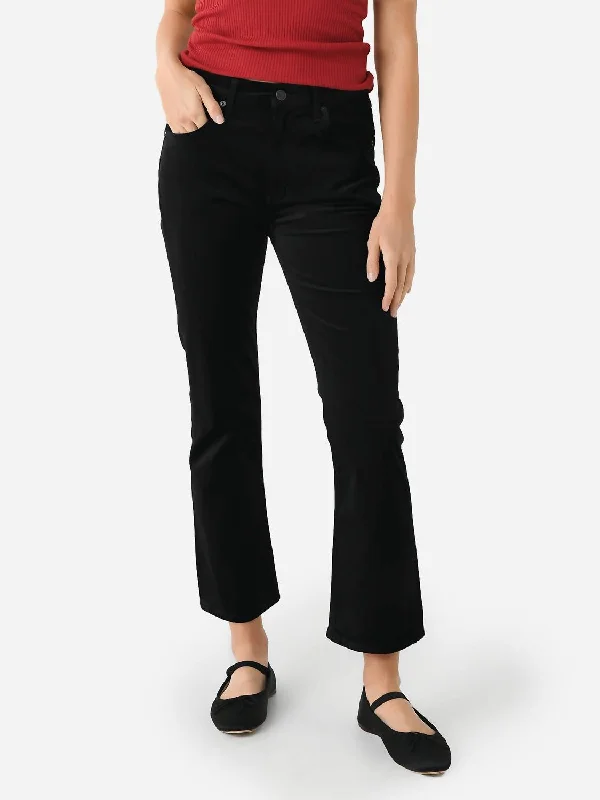 women's leather pantsIsola Velvet Bootcut Pant In Black