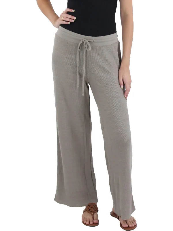 women's affordable pantsJaden Womens Waffle Thermal Straight Leg Pants