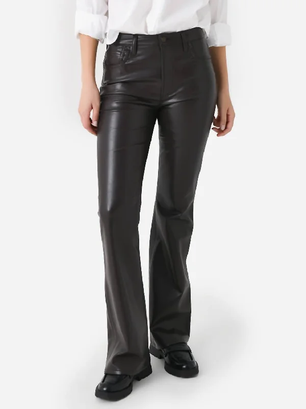 women's classic pantsaLilah High Rise Recycled Leather Bootcut Pant In Chocolate Torte