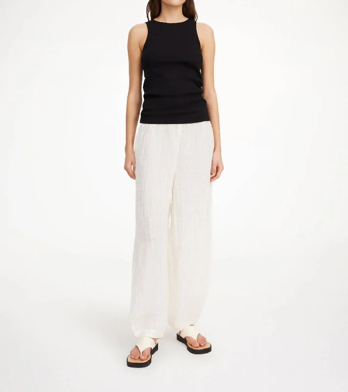 women's everyday pantsMikele Organic Linen Trouser Pants In Pure White