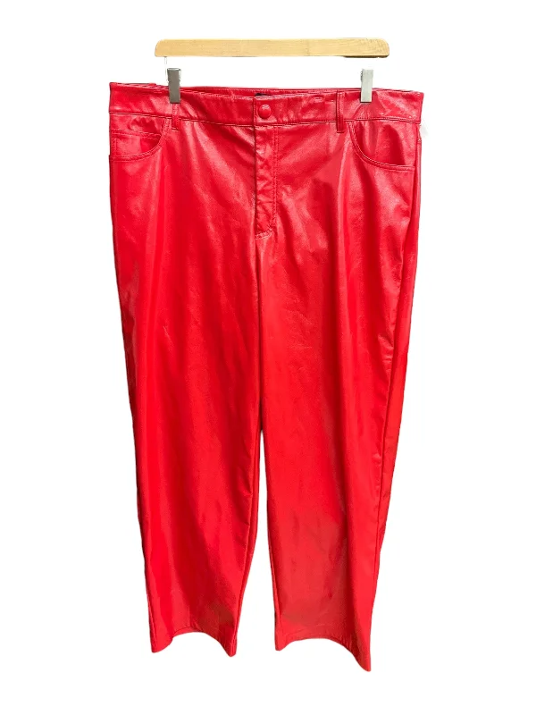 women's leather pantsPants Wide Leg By Eloquii In Red, Size: 16