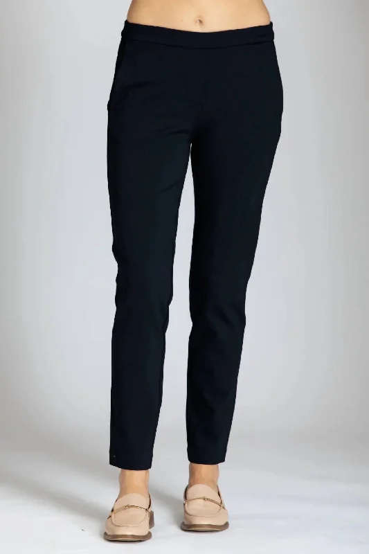 women's mini pantsPull On Ponte Trousers In Black