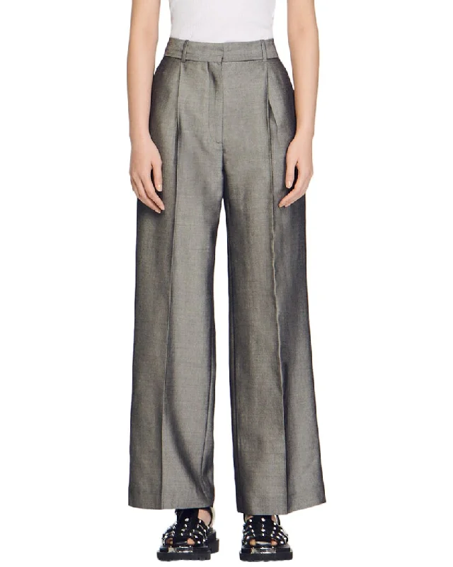 women's stretch pantsSandro Quentin Wool-Blend Pant