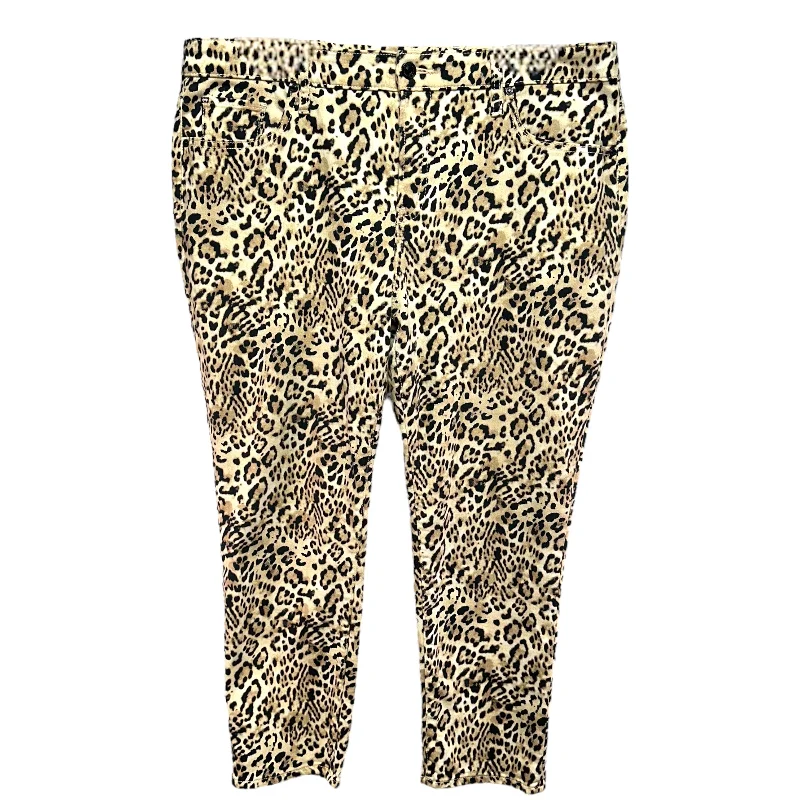 women's flare pantsSo Slimming Slim Leg Ankle Pants By Chicos In Animal Print, Size: 14petite