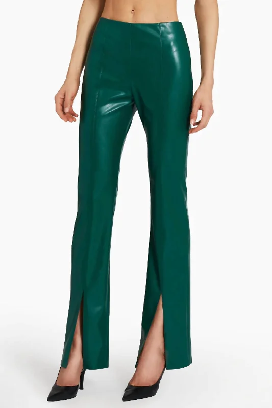 women's lace-up pantsTavira Faux Leather Pant In Green