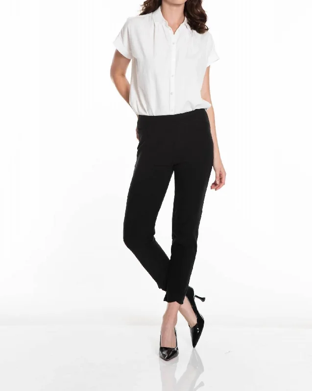 women's linen pantsTulip Hem Ankle Pants In Black