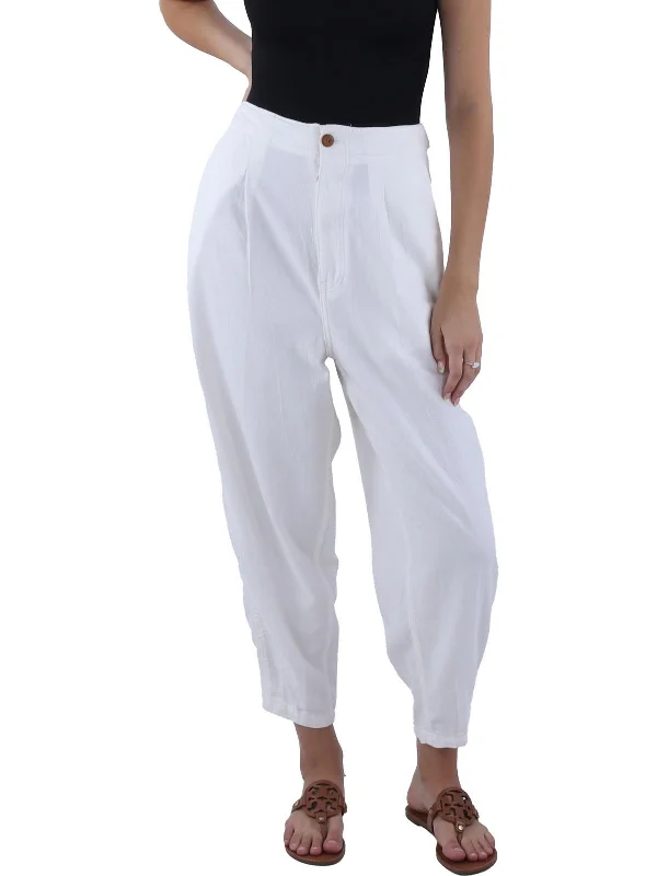 women's clubbing pantsWomens Cotton High Rise Ankle Pants