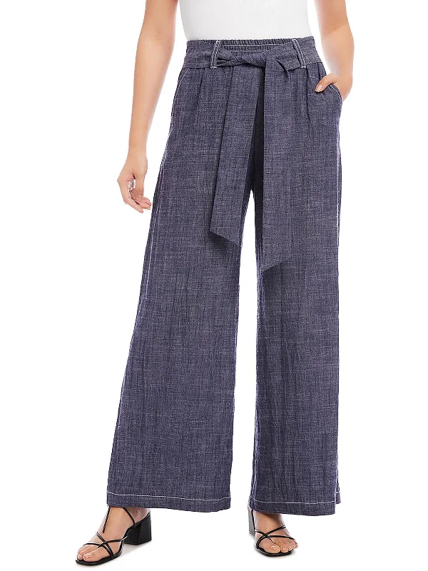 women's polyester pantsWomens Linen Blend High Rise Wide Leg Pants