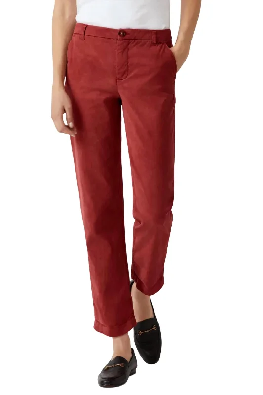 women's high-slung pantsWomen's Mitchell Roll Cuff Chino Pant In Crimson