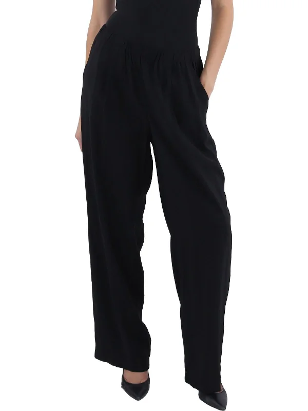 women's short pantsWomens Pleated High Rise Wide Leg Pants