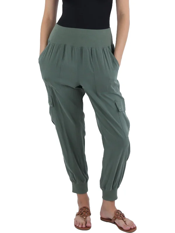 women's stretch pantsYara Womens Cargo High Rise Jogger Pants